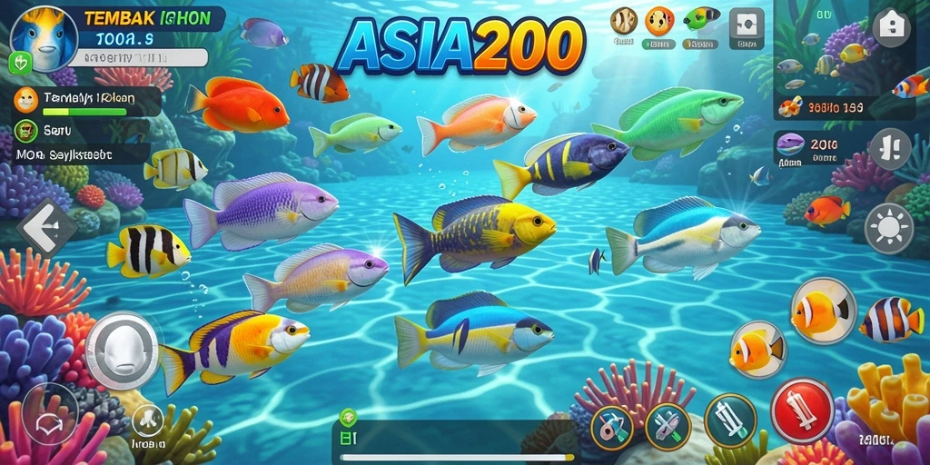 Tampilan gameplay seru menembak ikan di lautan.