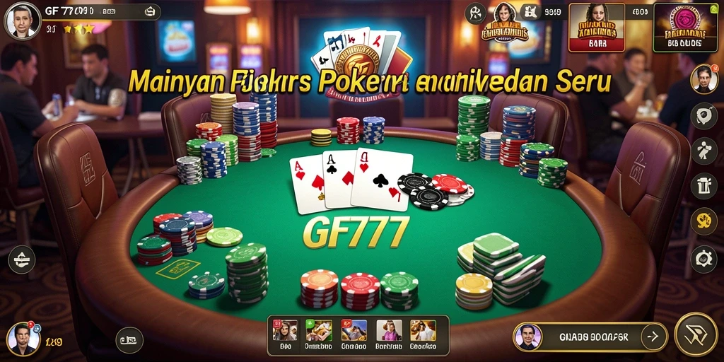 Screenshot gameplay GF777 menampilkan aksi seru permainan Poker.