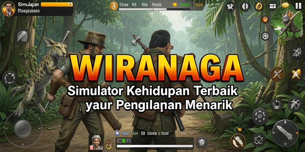 Tampilan gameplay WIRANAGA yang menarik dengan berbagai aktivitas simulasi.