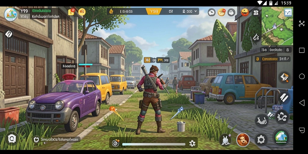 Screenshot gameplay Y89 menampilkan interaksi karakter yang mengasyikkan dan lingkungan yang berwarna.